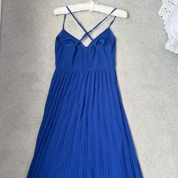 Lulus Perfectly Passionate royal blue chiffon midi dress- Women’s XS - Picture 4 of 5